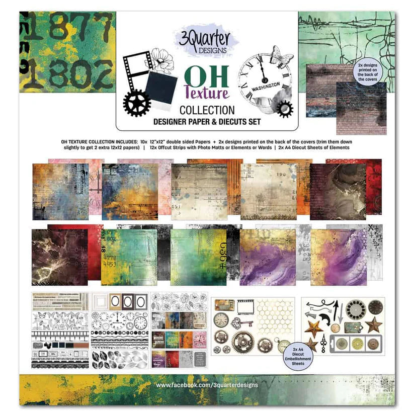 3Quarters Designs - Oh Texture Collection - 12"x12" Pack