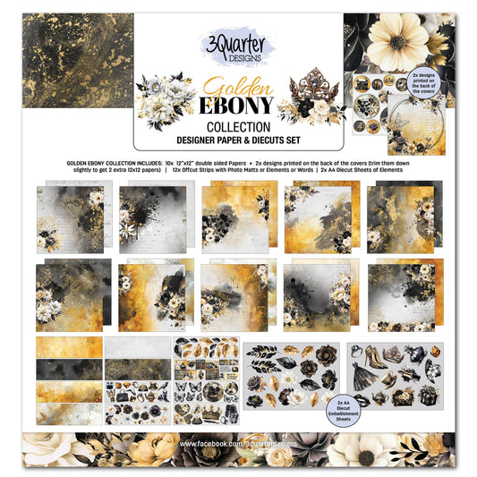 3 Quarter Designs Golden Ebony Collection 12x12 pack