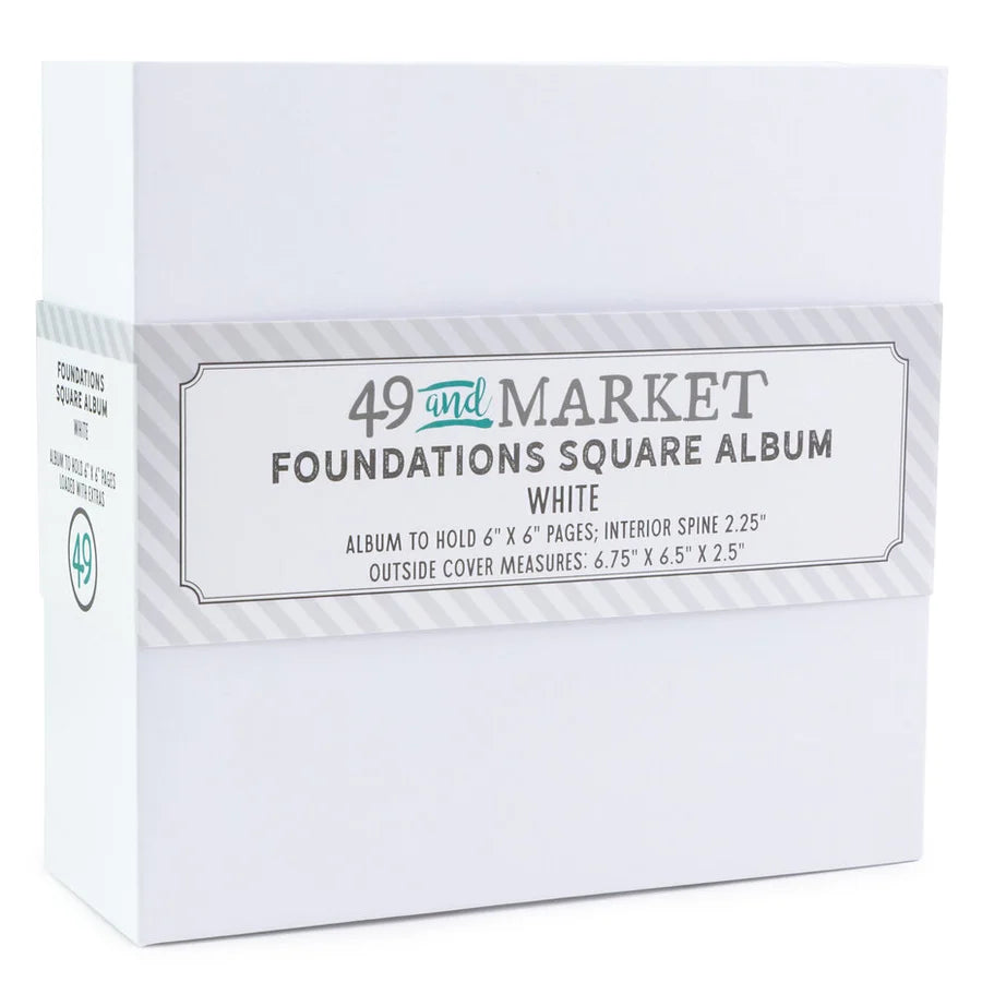 49 and Market – Foundations Square Album 6" x 6" – White