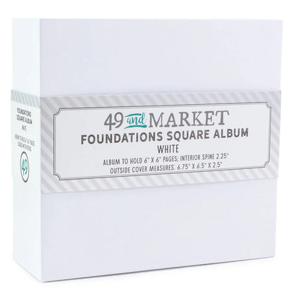 49 and Market – Foundations Square Album 6" x 6" – White