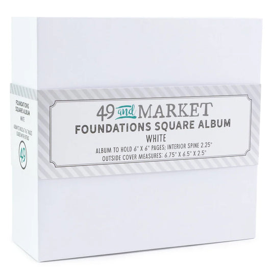 49 and Market – Foundations Square Album 6" x 6" – White