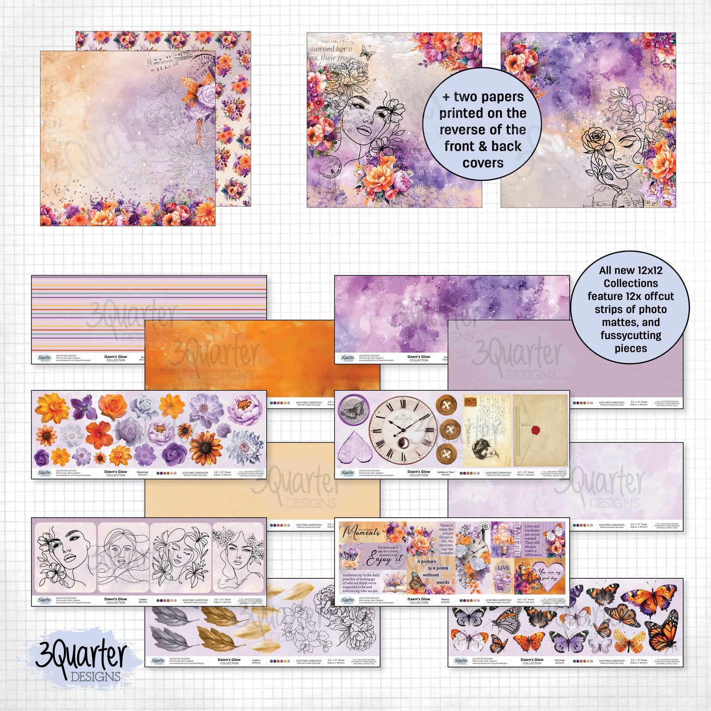 3Quarters Designs - Dawn's Glow - 12"x12" Pack