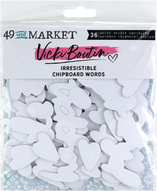 49 And Market Chipboard Set - Irresistible Chipboard Word by Vicki Boutin