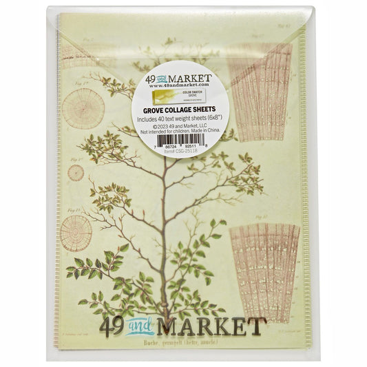 49 And Market Collage Sheets 6"x8" 40/Pkg - Color Swatch: Grove