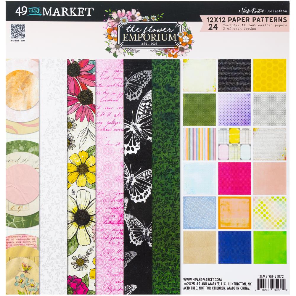 49 and MArket The Flower Emporium 12x12 Paper Patterns By Vicki Boutin