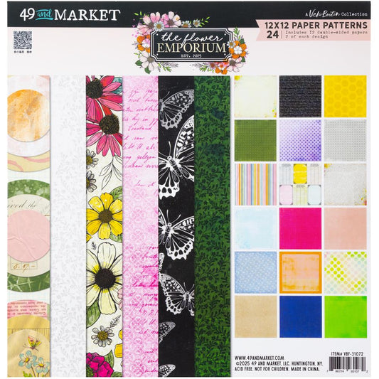 49 and MArket The Flower Emporium 12x12 Paper Patterns By Vicki Boutin