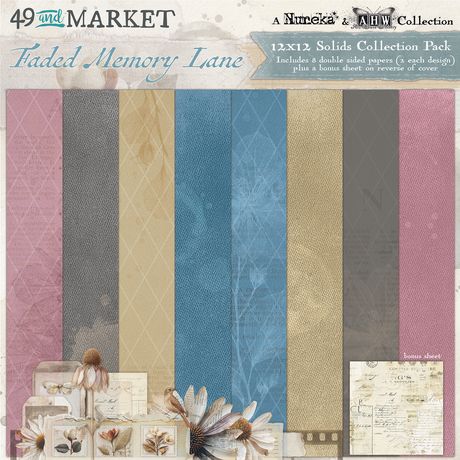 49 and Market - Faded Memory Lane 12x12 Solids Collection Pack by Nuneka and Art House Whimsy