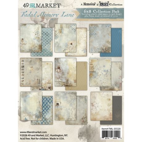 49 and Market - Faded Memory Lane 6x8 Collection Pack by Nuneka, and Art House Whimsy