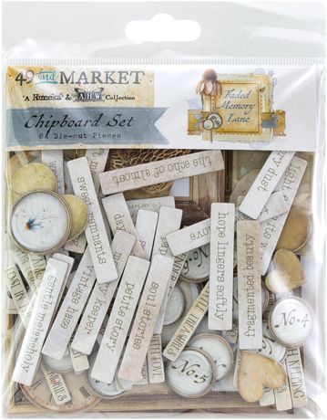 49 and Market - Faded Memory Lane Chipboard Set by Nuneka and Art House Whimsy