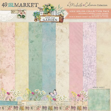 49 and Market - From the Garden 12x12 Solids Collection Pack by Michelle Coleman