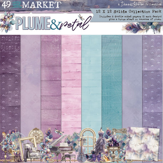 49 and Market - Plume & Petal 12x12 Solid Cardstock Pack by Dennis Bruton