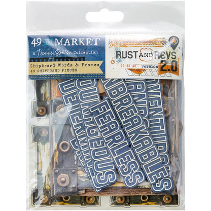 49 and Market Rust and Revs 2.0 Chipboard Words and Frames by Dennis Bruton