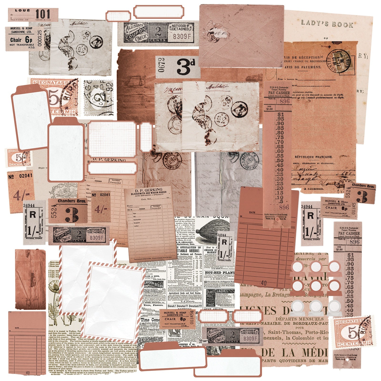 49 and Market Terracotta Ephemera Stackers contents