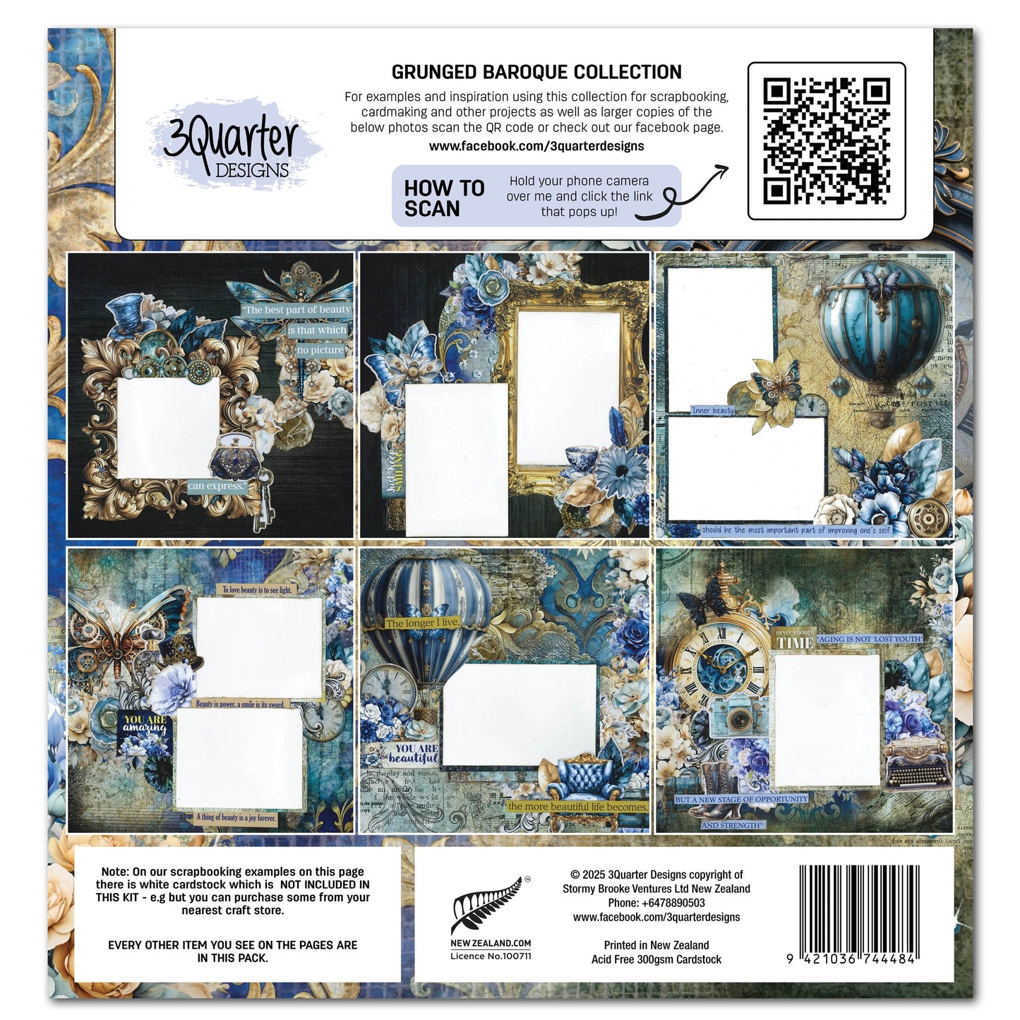 3Quarters Designs - Grunged Baroque - 12"x12" Pack