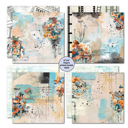 3Quarters Designs - Cerulean Score - 12"x12" Pack