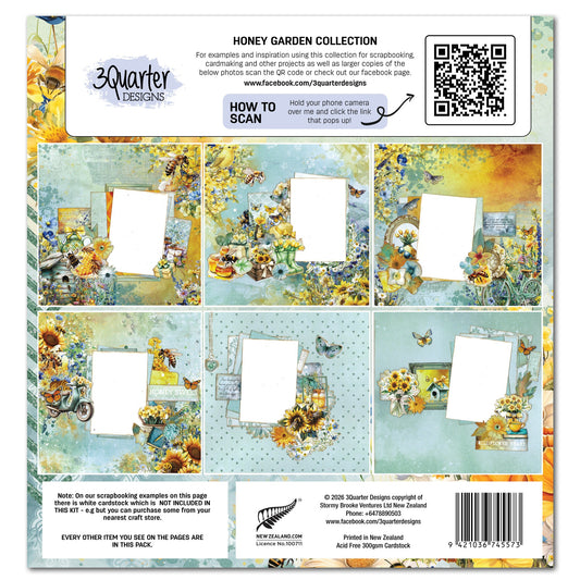 3Quarters Designs - Honey Fields - 12"x12" Pack