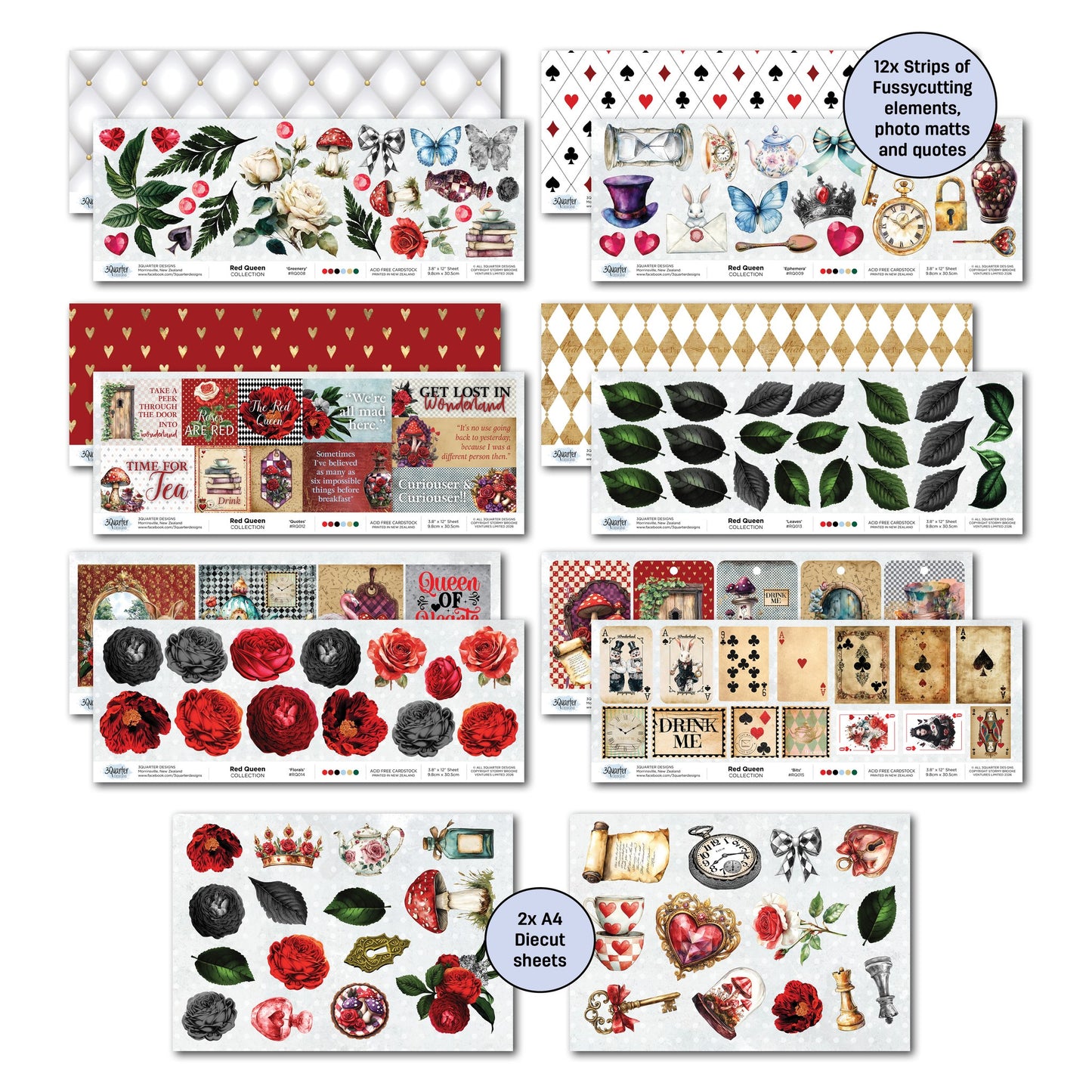 3Quarters Designs - Red Queen - 12"x12" Pack