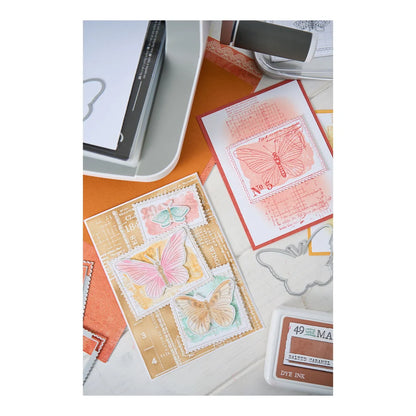 Sizzix 49 and Market – Clear Stamps & Framelits Dies Set – Postage Wings