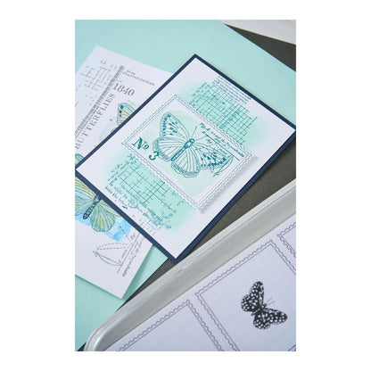 Sizzix 49 and Market – Clear Stamps & Framelits Dies Set – Postage Wings