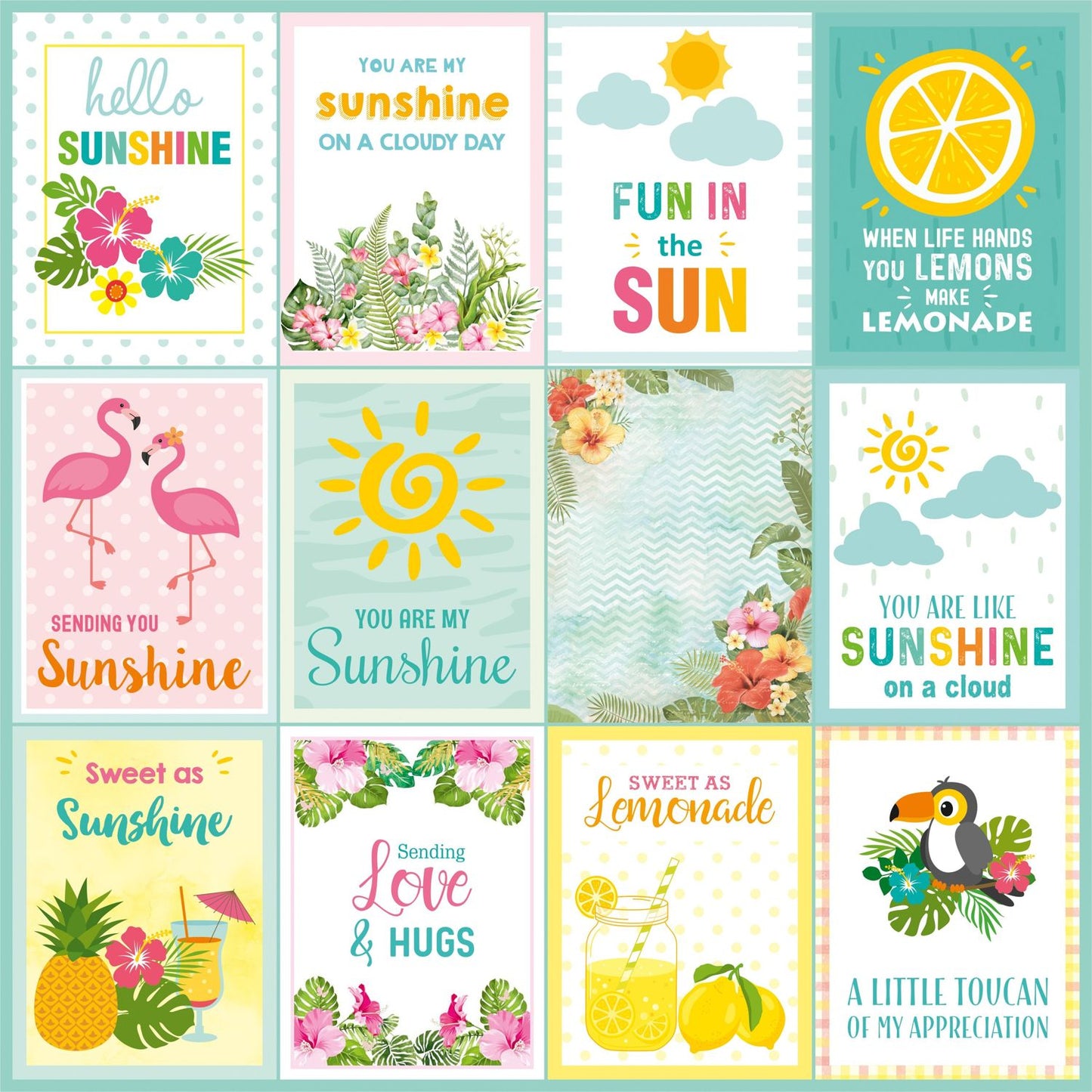 Sunshine & Lemonade Cardstock Pack 12"X12" 24/Pkg