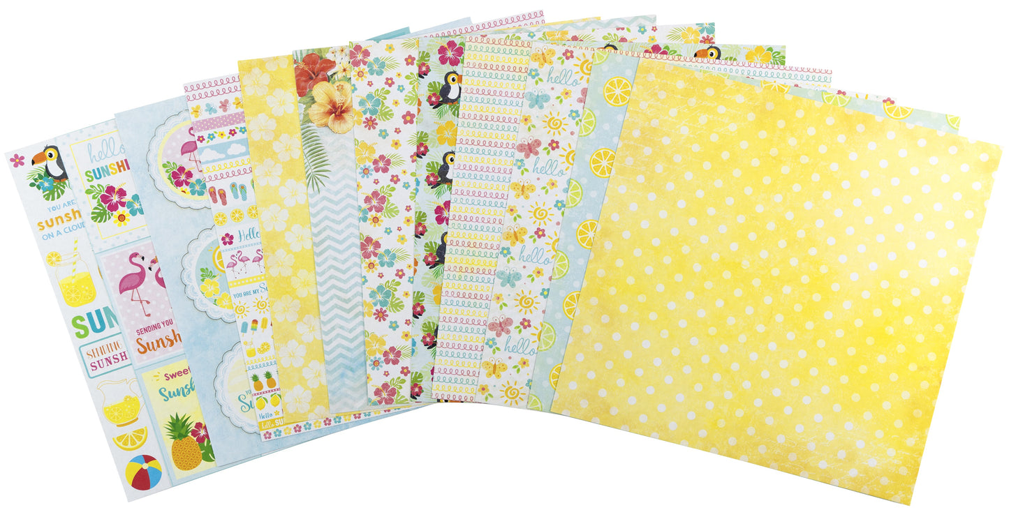 Sunshine & Lemonade Cardstock Pack 12"X12" 24/Pkg