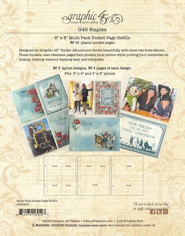 6"X8" Graphic 45 Pocket Page Refills