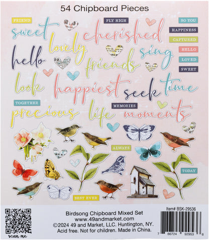 Birdsong Chipboard Mixed Set