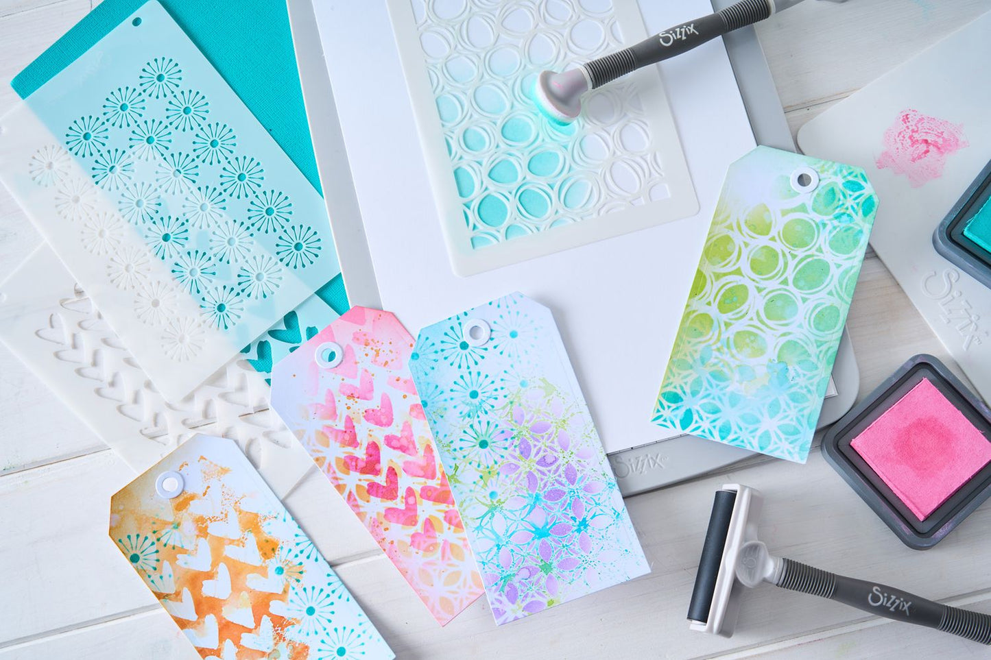 Sizzix A6 Layered Stencils By Vicki Boutin 4/Pkg