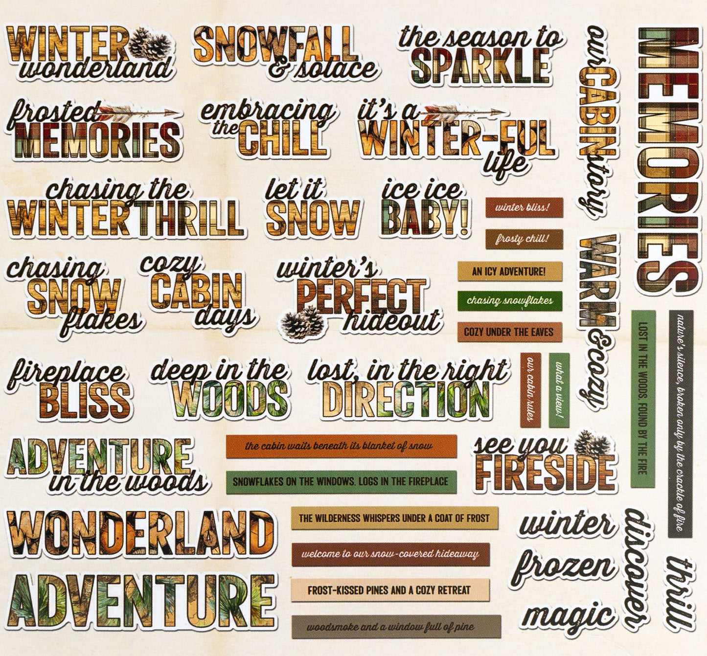 Timber & Tweed Chipboard Sentiments by Dennis Bruton