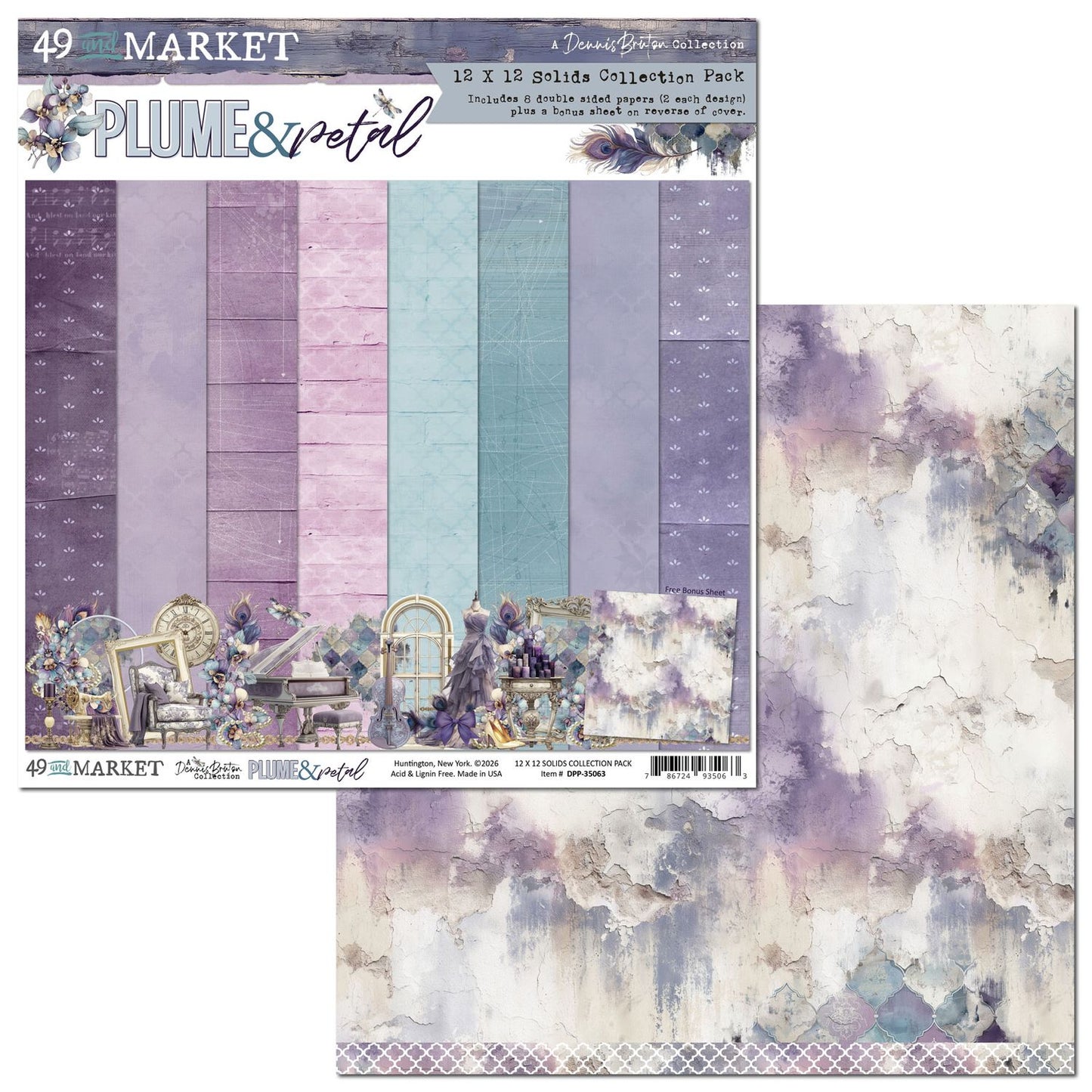 Plume & Petal 12x12 Solid Cardstock Pack by Dennis Bruton