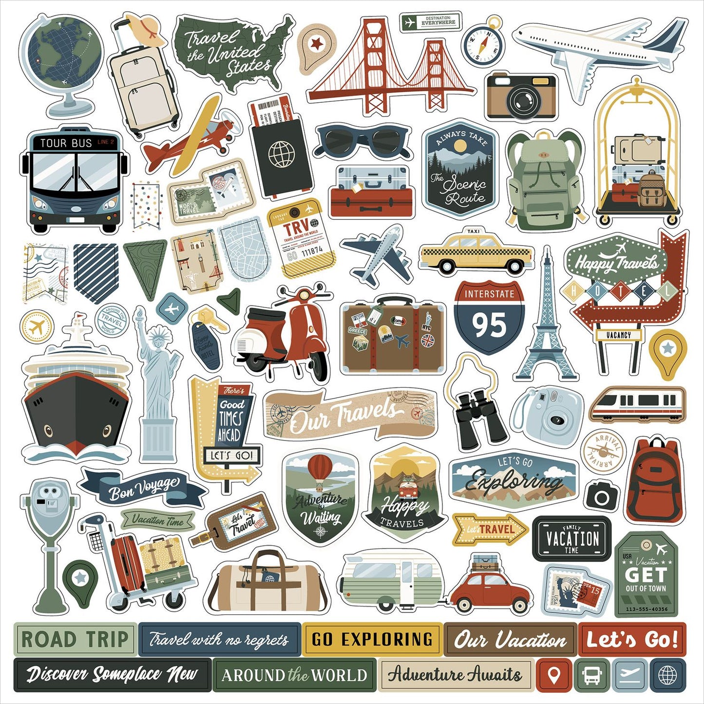 It's Time To Travel Collection Paper Pack 12"X12"