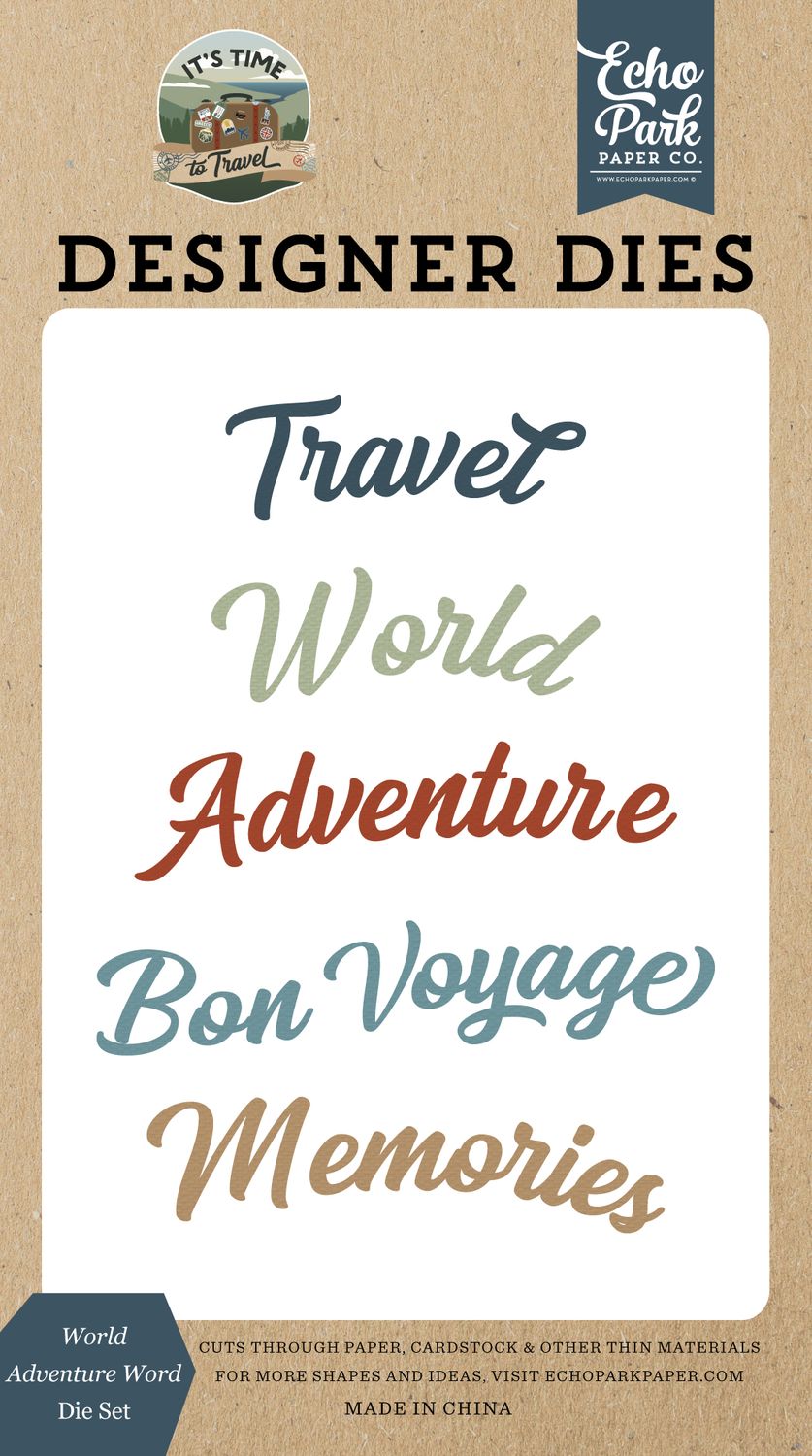 Echo Park It's Time To Travel Die Set - World Adventure Word