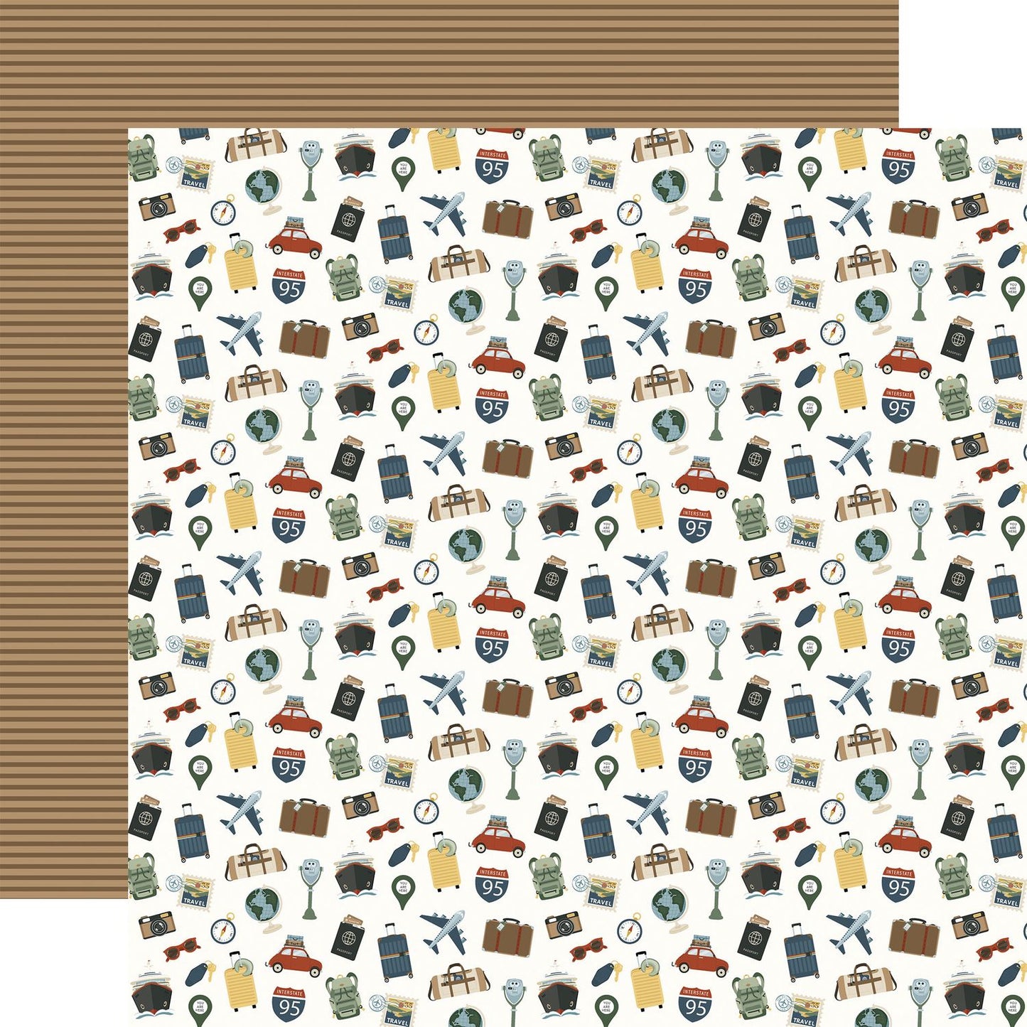 It's Time To Travel Collection Paper Pack 12"X12"