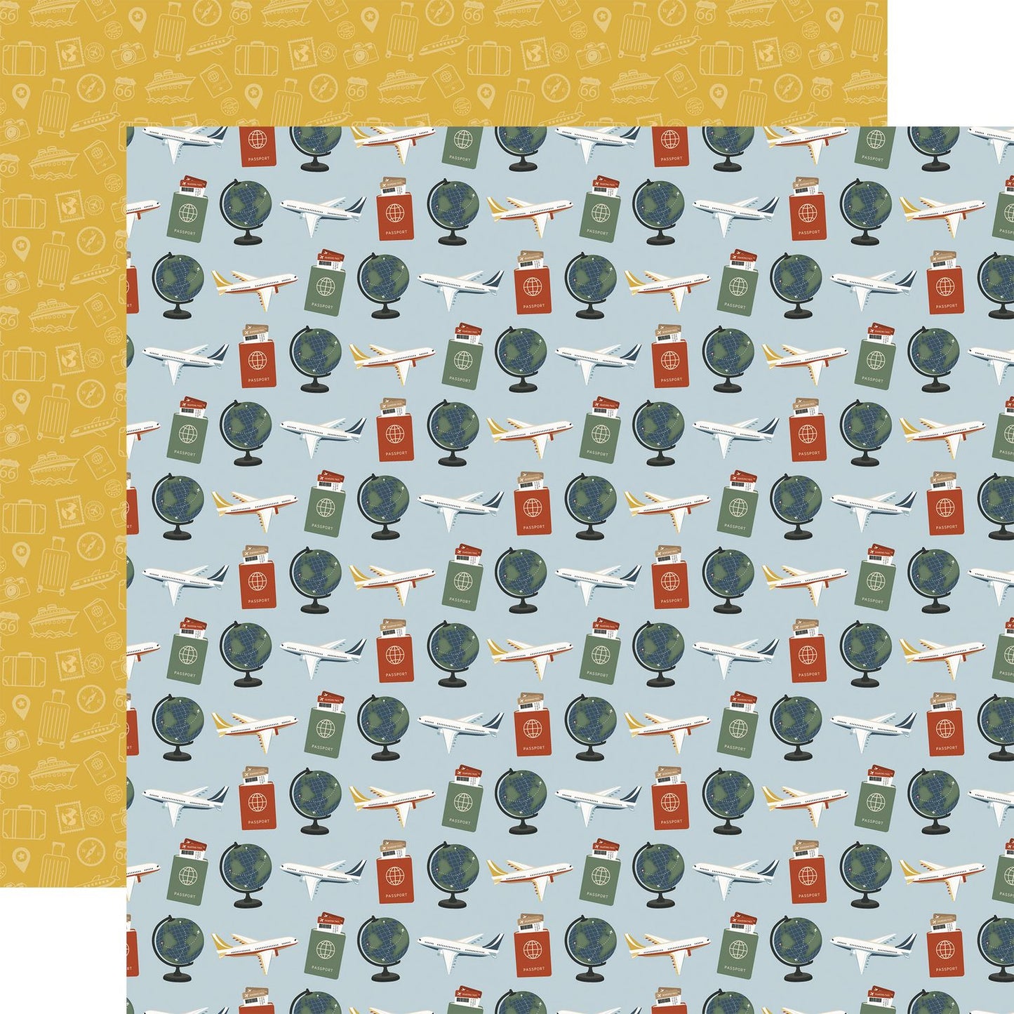 It's Time To Travel Collection Paper Pack 12"X12"