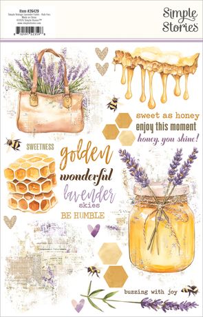 Simple Stories Rub Ons - Simple Vintage Lavender Fields