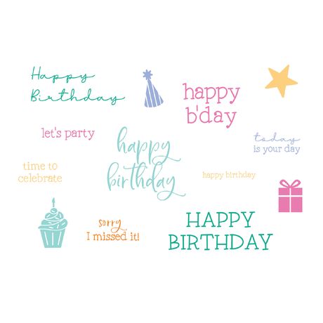 Sizzix Clear Stamps Set by Catherine Pooler - Birthday Sentiments
