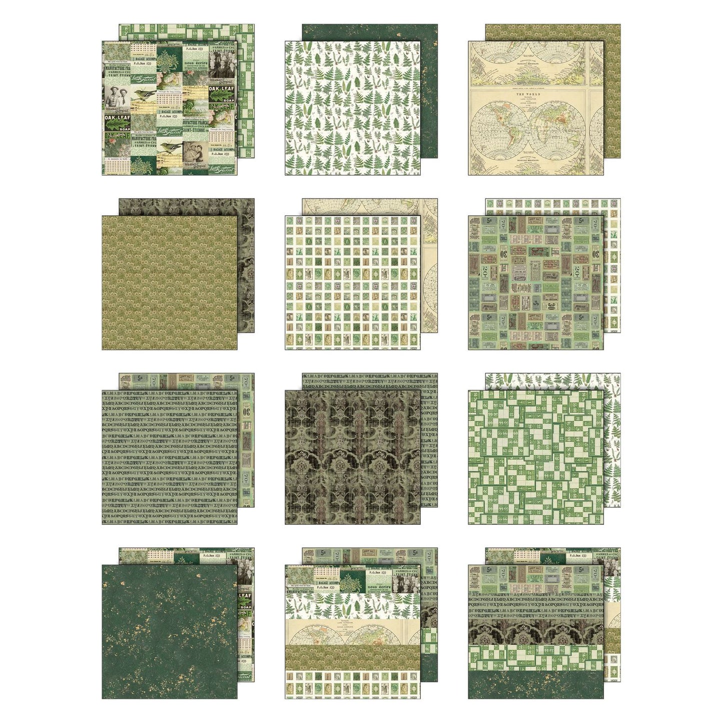 Idea-ology Double- Sided Cardstock 12"X12" - Palette Collection: Green