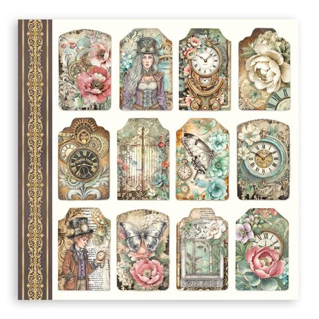 Gardens of Time - Stamperia Single-Sided Paper Pad 12"x12"