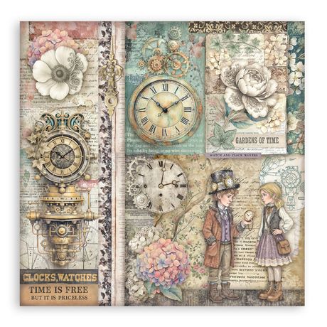 Gardens of Time - Stamperia Single-Sided Paper Pad 12"x12"