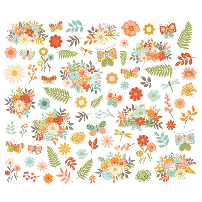 Simple Stories Floral Bits & Pieces Die Cuts - Open Road