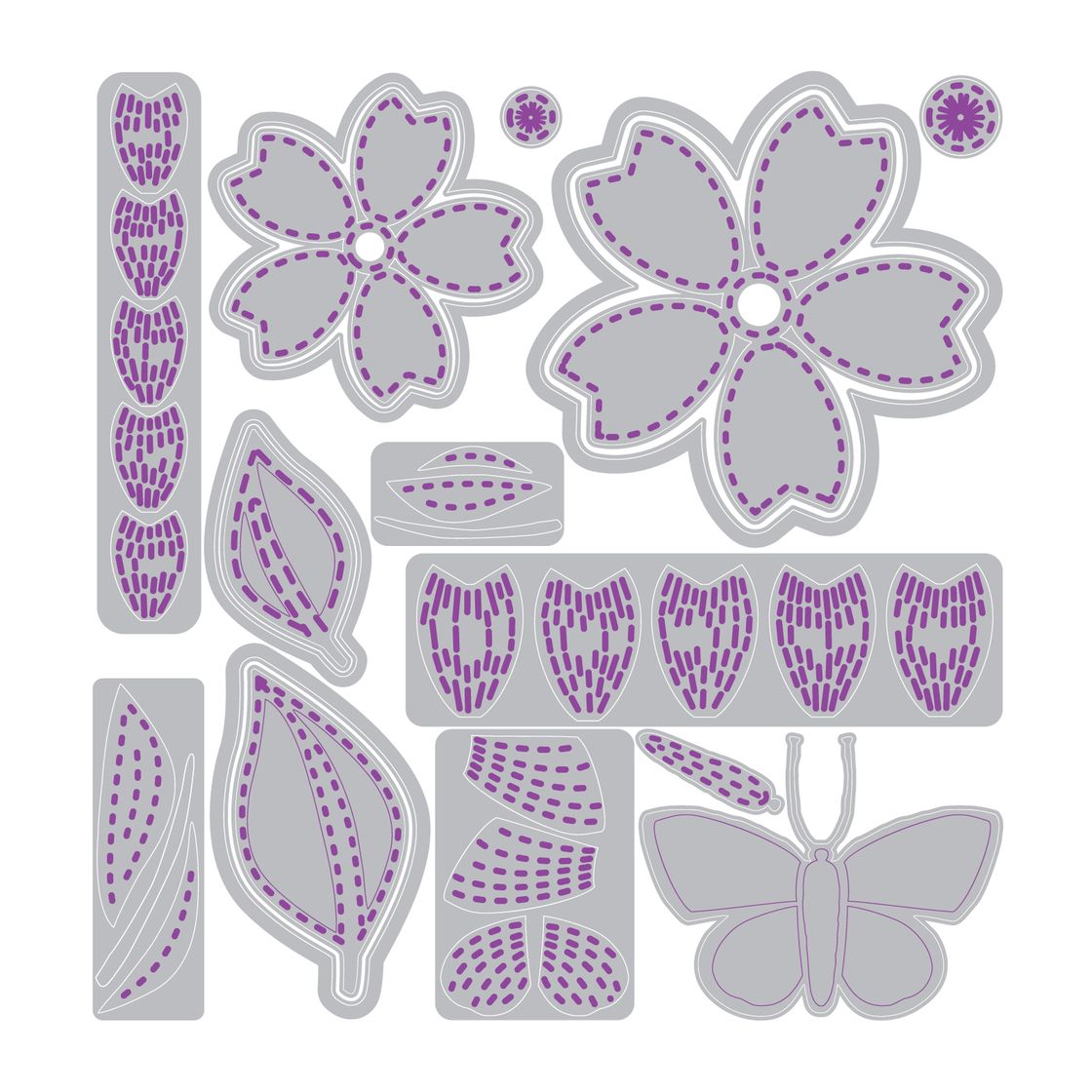 Sizzix Thinlits Die Set - Stitched Floral by Vicki Boutin