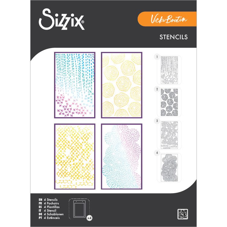 Sizzix A5 Layered Stencils - Stitched Florals By Vicki Boutin