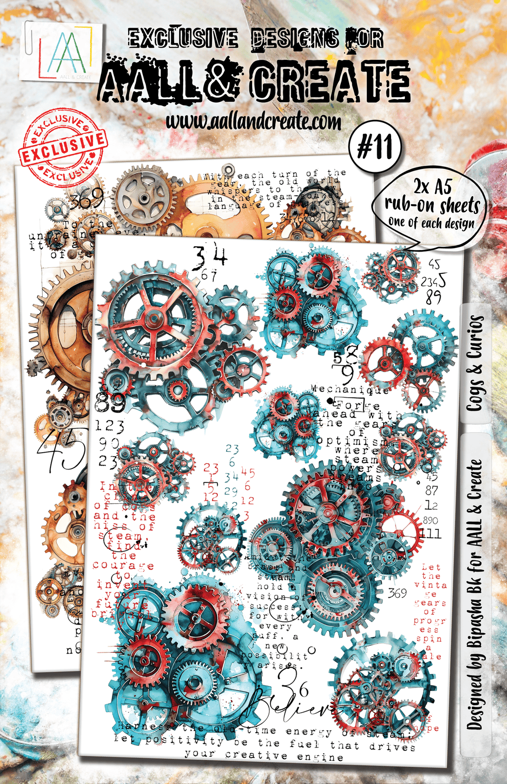 A5 Rub-Ons - #11 Cogs & Curios AALL & Create