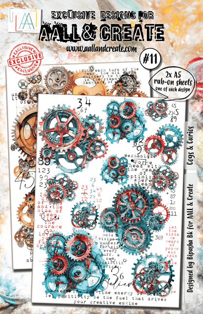 A5 Rub-Ons - #11 Cogs & Curios AALL & Create