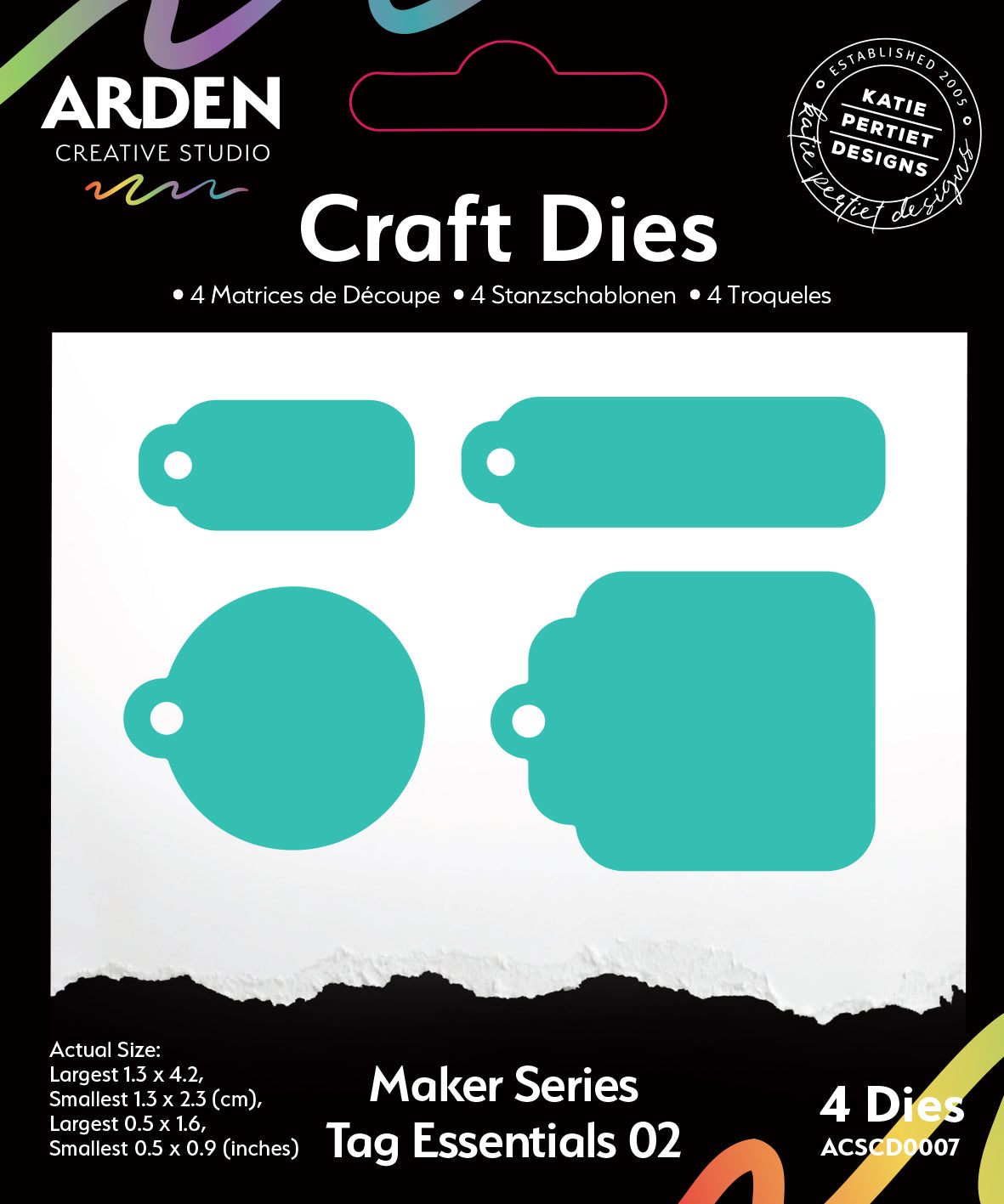 Maker Series Tag Essentials 02 - Craft Die Set Arden Creative Studios Katie Pertiet