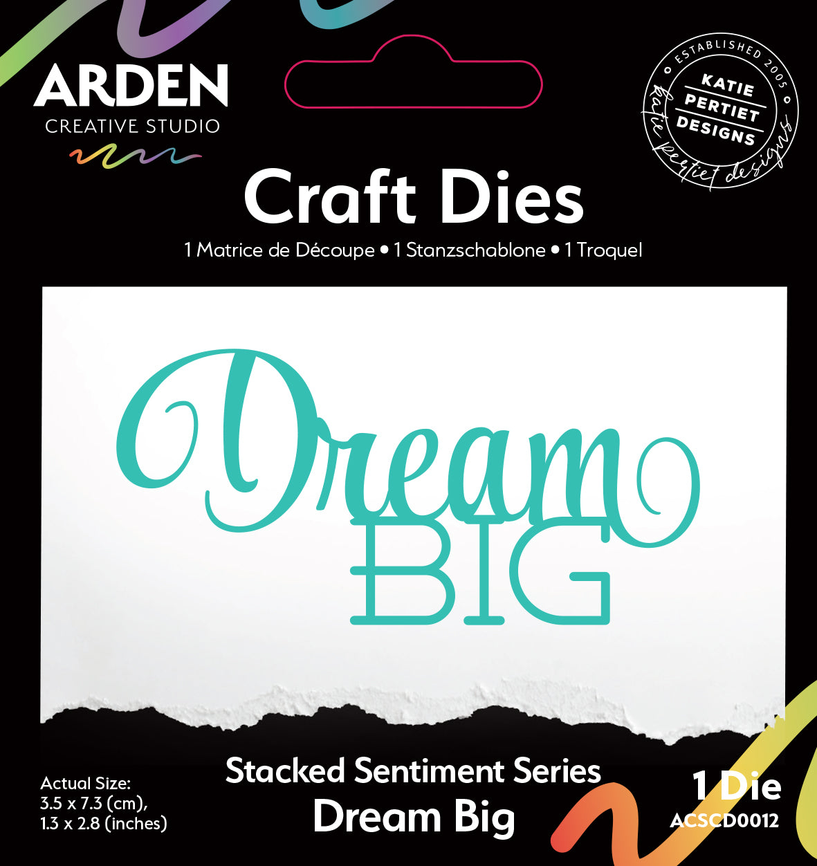 Sentiment Series Stacked Dream Big - Craft Die Set Arden Creative Studio Katie Pertiet