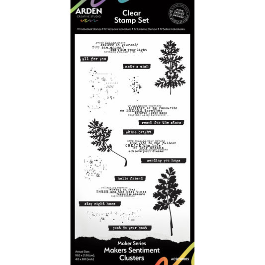 Maker Series Maker’s Sentiment Clusters-Clear Stamp Set 4" x 8"