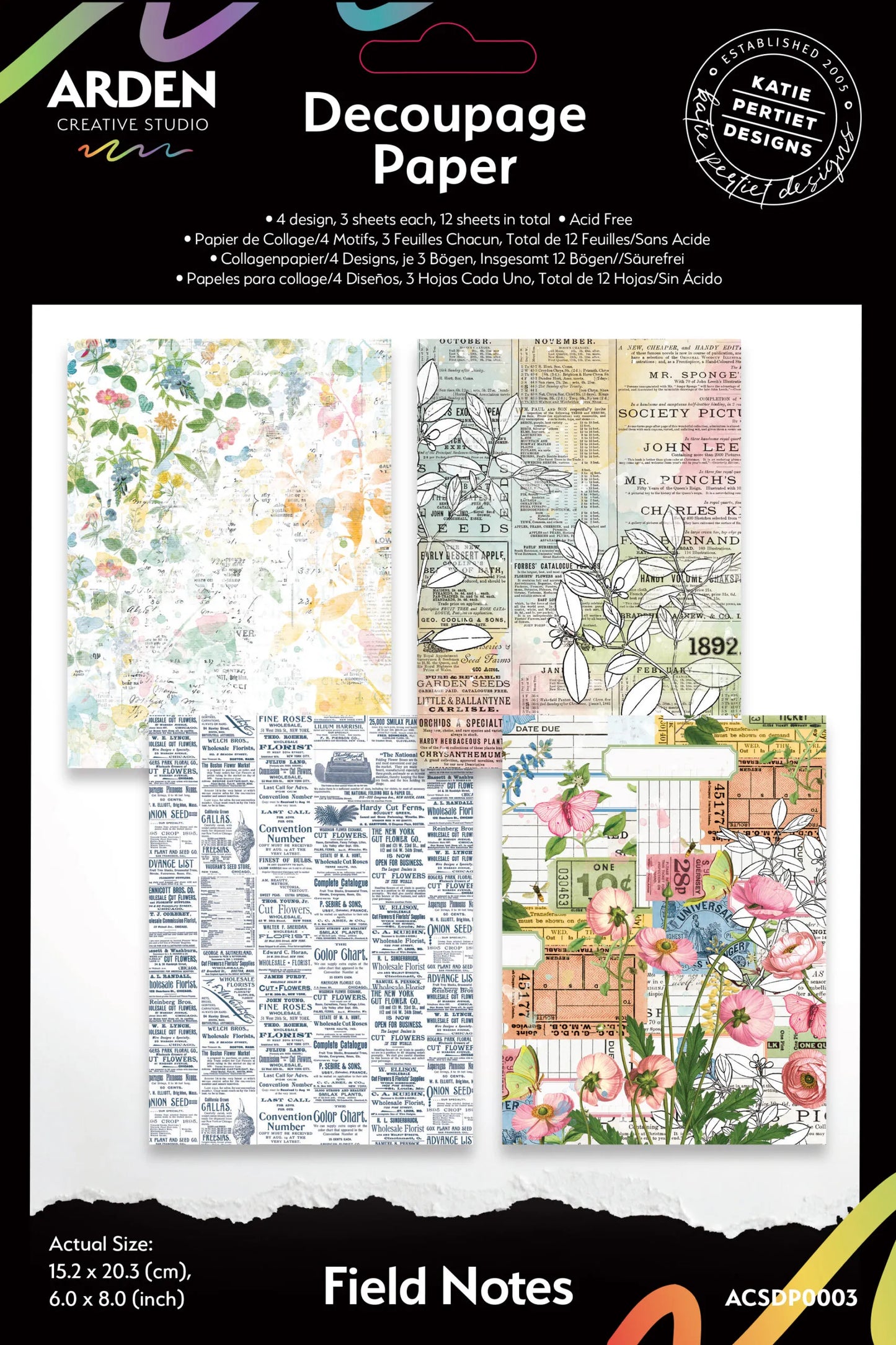 Arden Creative Studio - Field Notes Decoupage Paper by Katie Pertiet