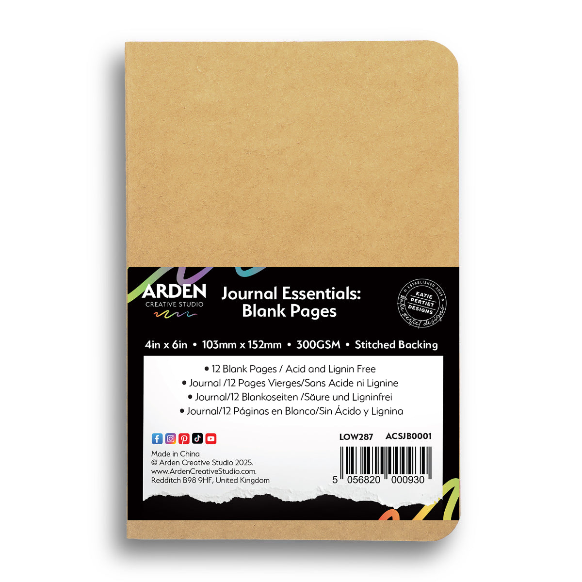 ACSJB0001 Arden Creative Studio Journal Essentials Blank Pages 4in x 6in Stitched Journal 2