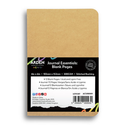 ACSJB0001 Arden Creative Studio Journal Essentials Blank Pages 4in x 6in Stitched Journal 2